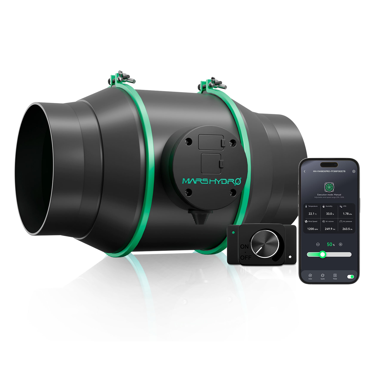 Mars Hydro iFresh 6インチ スマートインラインダクトファン - 1枚目